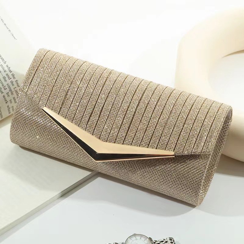 Evening Wedding Wholesale Fashion Texture Hardware Trim Strip Print Women Luxury Handbag Clutch Purse Evening Bag