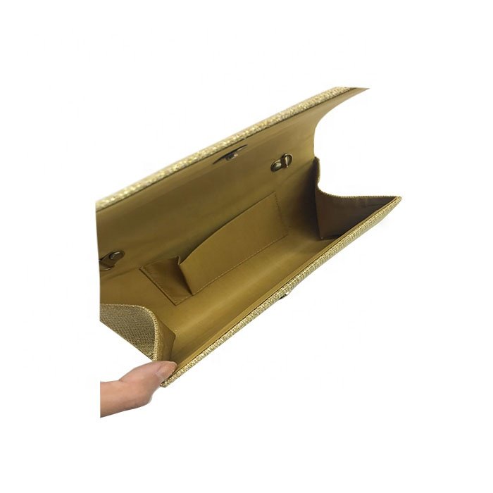 Elegant style bridal wedding evening party clutch bag purse gold color