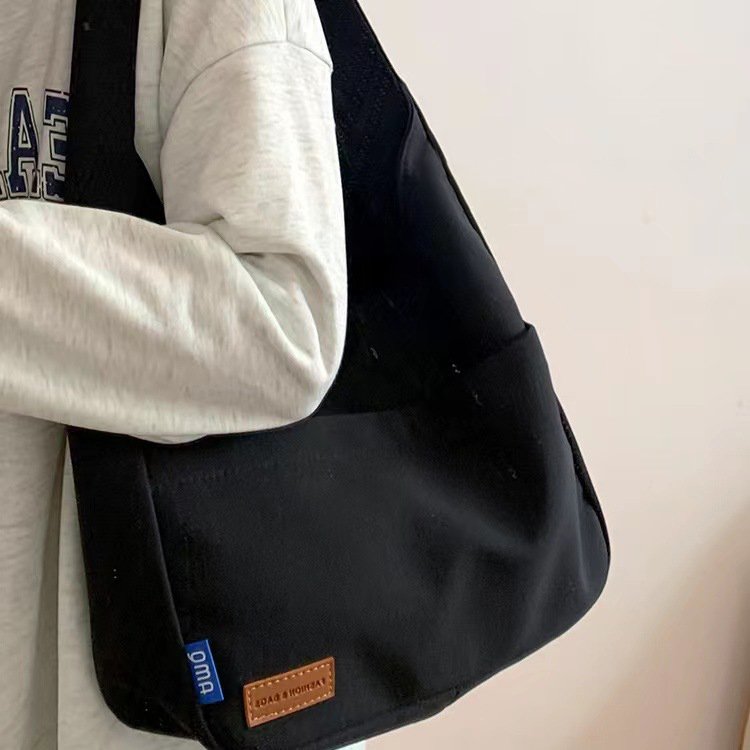 Custom Canvas Bag Large Capacity Single Shoulder Underarm Bag Casual Simple Handbag