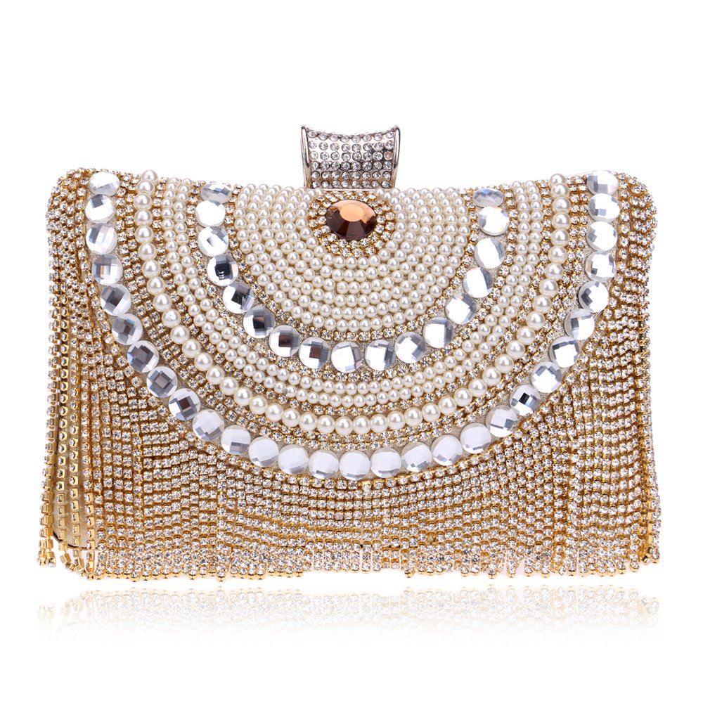 2024 VZHEN Hot Selling Women's Bowling Shape Evening Dress European American Banquet Chain Bag with Tassel Rhinestone Dinner Bag