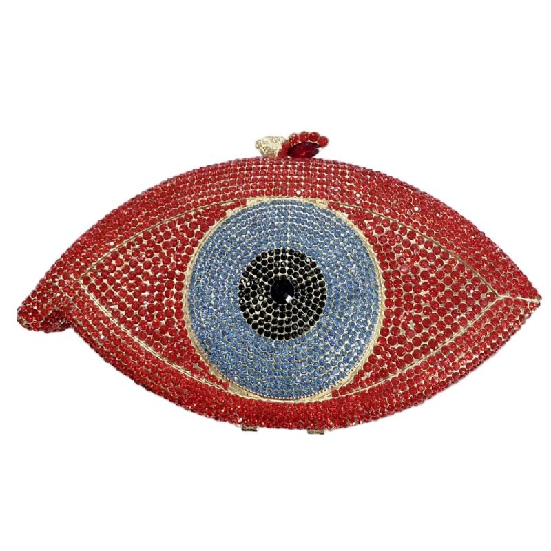 2024 Ladies Party diamond luxury dinner bag rhinestone luxury evening bags evil eye crystal clutch bag