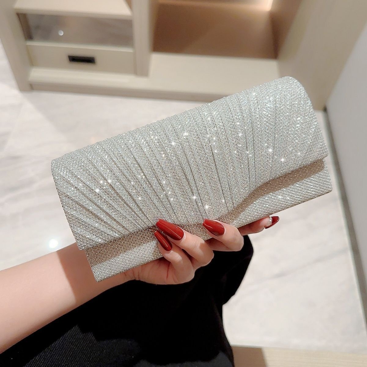 RB27 2024 Bling Evening Bag Women Glitter Crossbody Shoulder Handbag Sparkly Clutch Bag Wedding Party Evening Purse