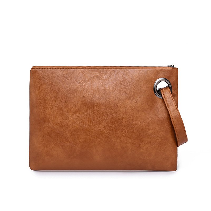 Women Wristlet Clutch Bags Vegan Leather Color Contrast Ladies Stylish Purse Evening Bag Medium Cosmetic Bag DOM1061404