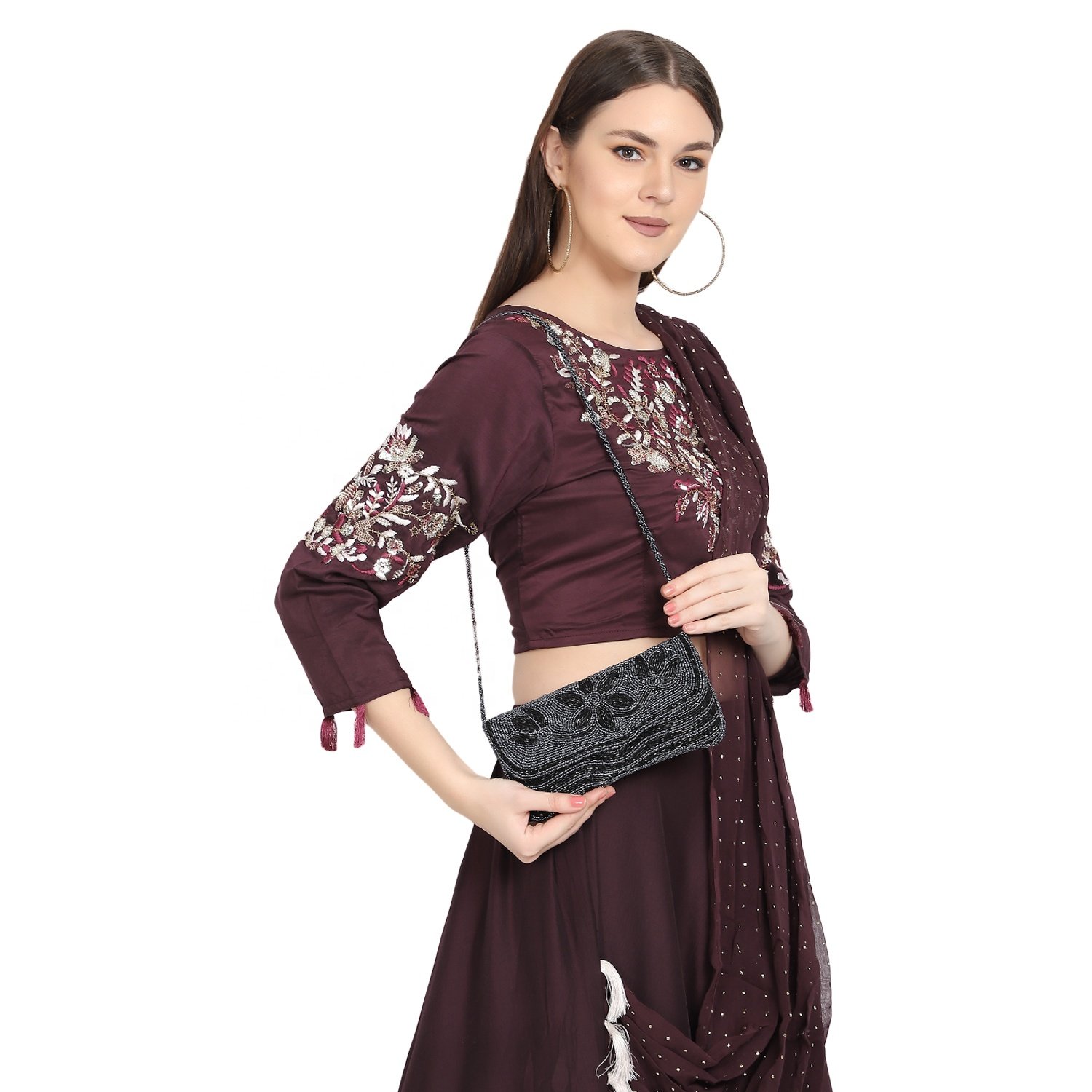 Ladies Fashion weaving Elegant Evening Bag Satin Bridal Wedding Purse Party Messenger Clutch Bag