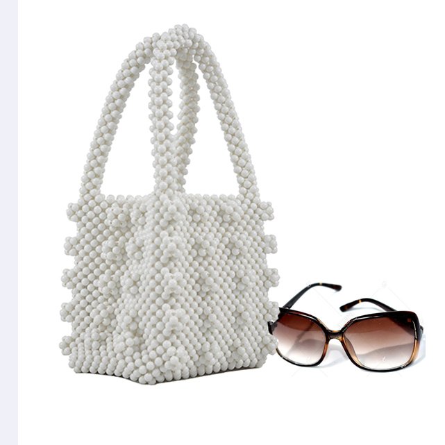 Fashion Elegant Shrimps Cream Faux Pearl Bag Women Fashion Bag Ladies Handbag Beaded Evening Bag for Women