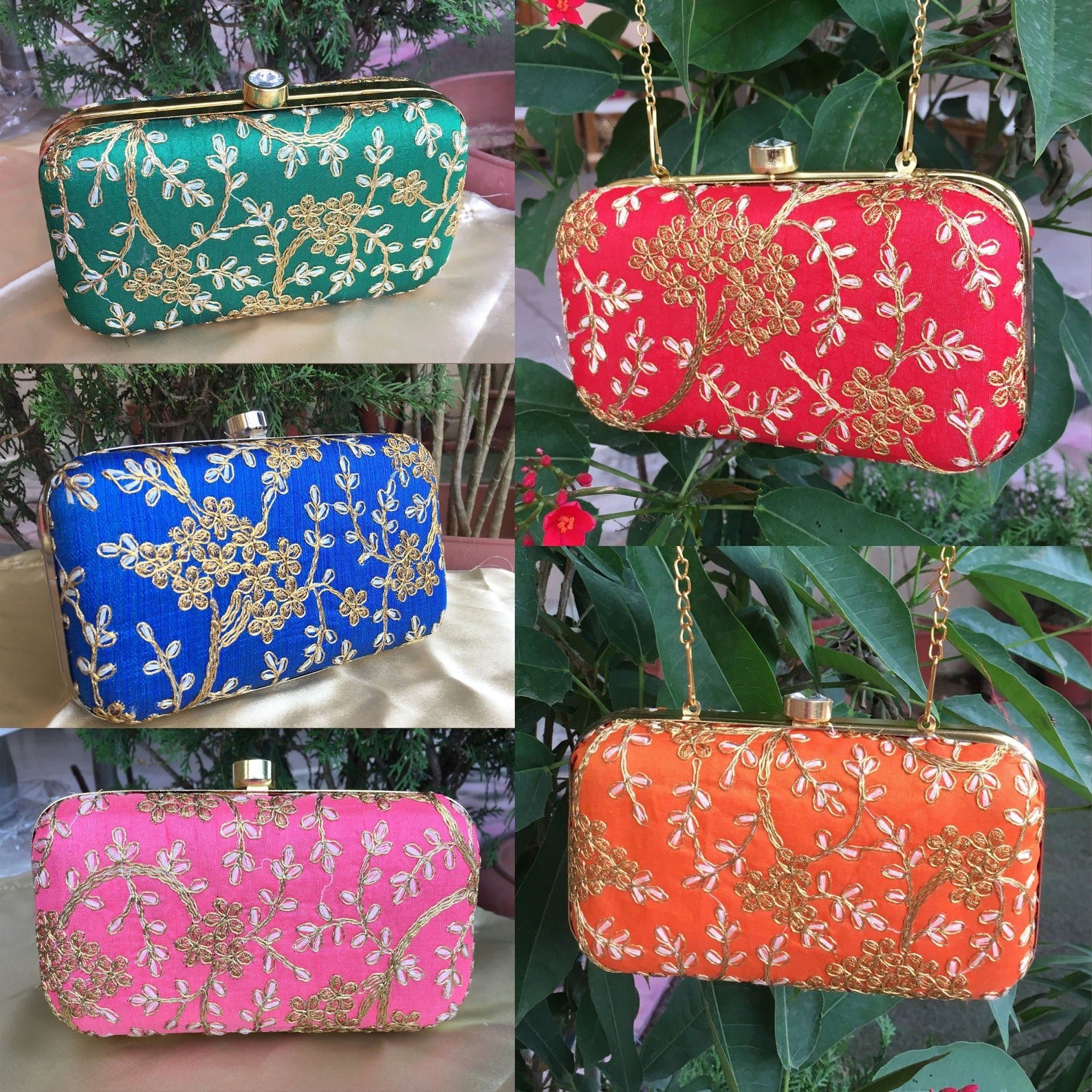 Classic Indian Affordable Indian Handmade Woman Embroidery Clutch Evening Handbag For Ladies For Wedding Favors Handbag For Gift