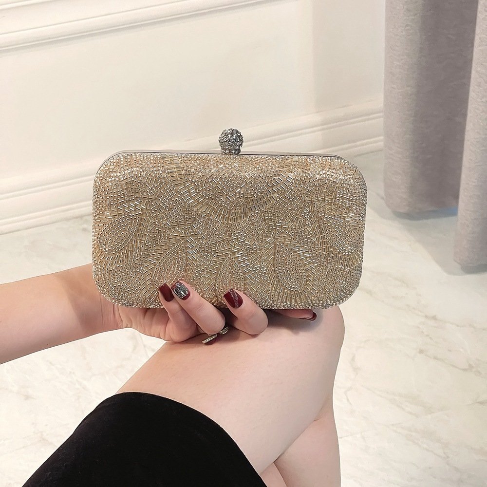Embroidery Beaded Evening Bag Satin Dress Clutch Bag Ladies Banquet Bag NE1005