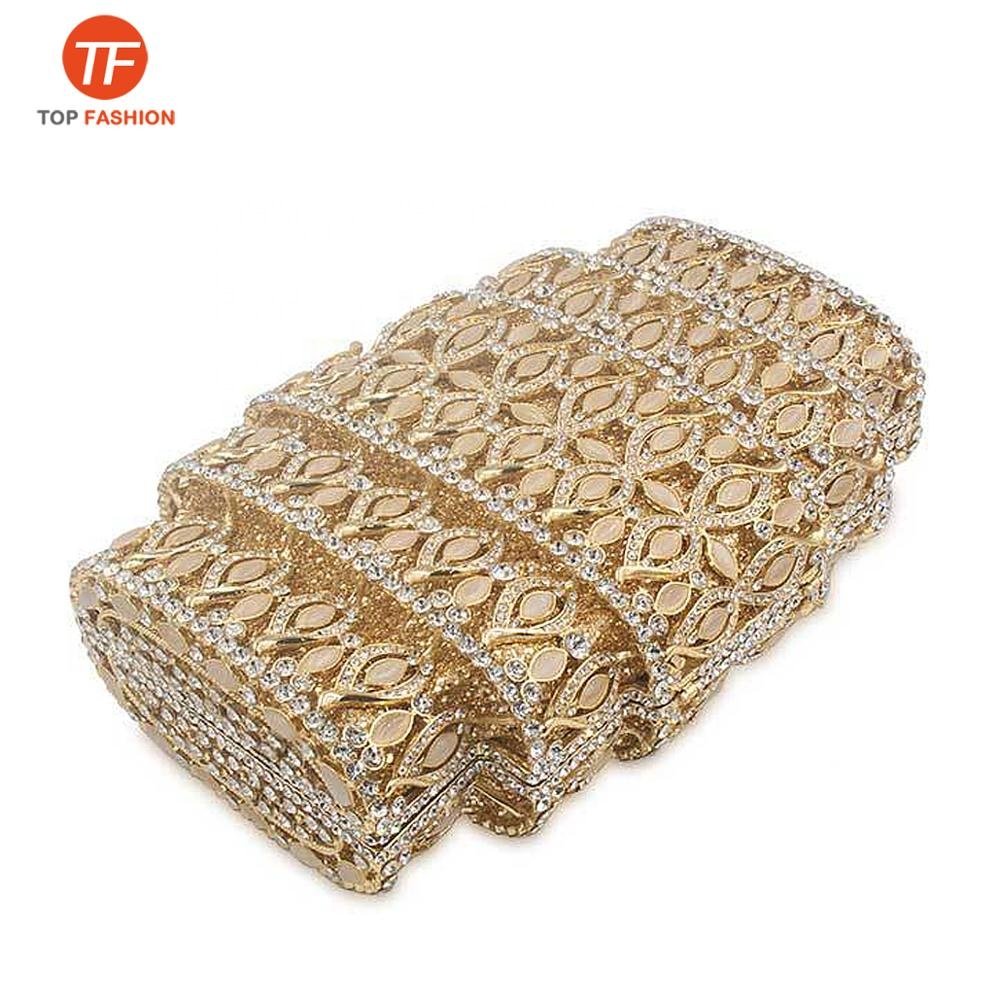 China Factory Wholesales Crystal Rhinestone Clutch Bag for Formal Party Diamante Opal Minaudere Women Evening Bag