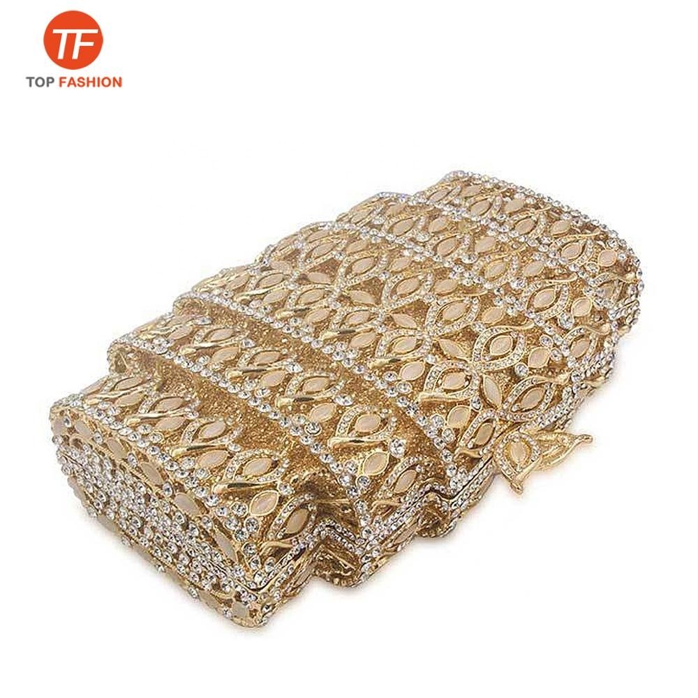 China Factory Wholesales Crystal Rhinestone Clutch Bag for Formal Party Diamante Opal Minaudere Women Evening Bag