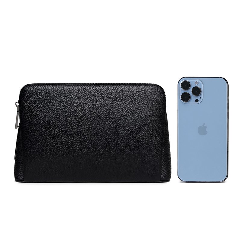 Genuine Leather Cell Phone Wallet Clutch Bag Evening Bags Mini GPS Tracker Anti-Lost Fingerprint Lock Clutch Bags for Men