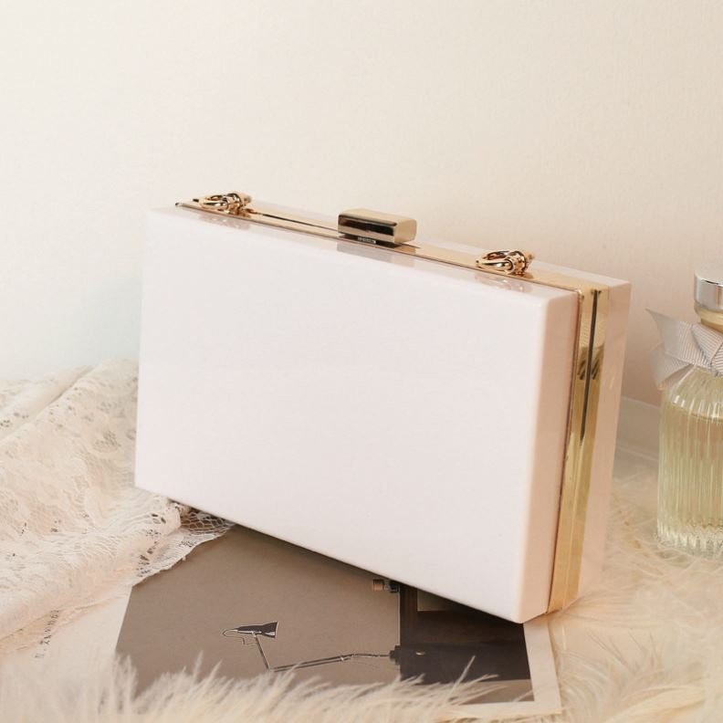 2024Luxury Women Wedding Hand Bag Bridal Handbag Transparent Clutch Party Acrylic Evening Bags Clear Purse