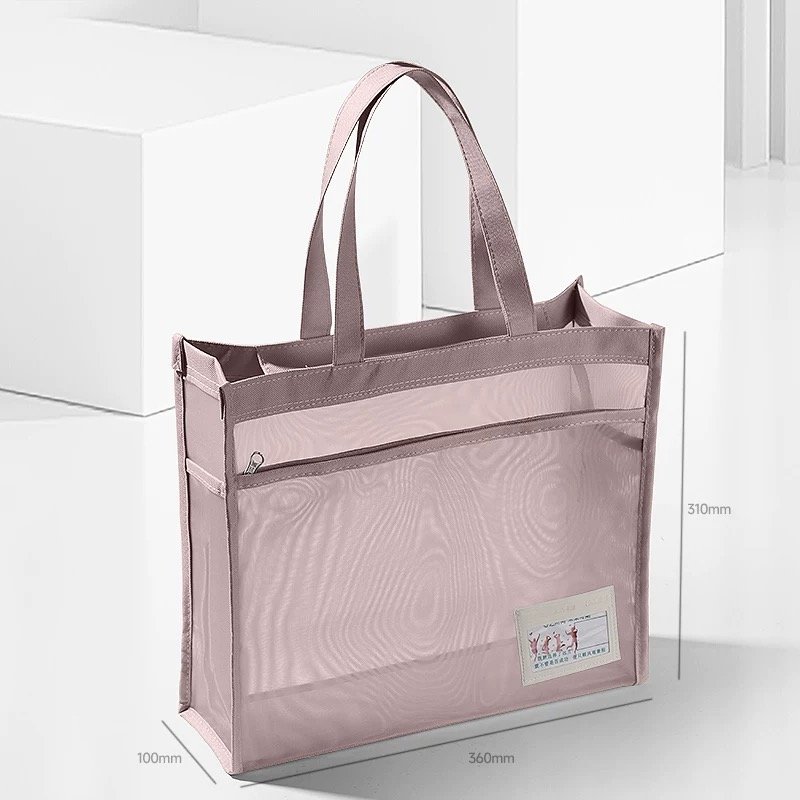 OEM Made In China Nice Mesh Tote Beach Bag Customized Big Transparent Mesh Package Handbag