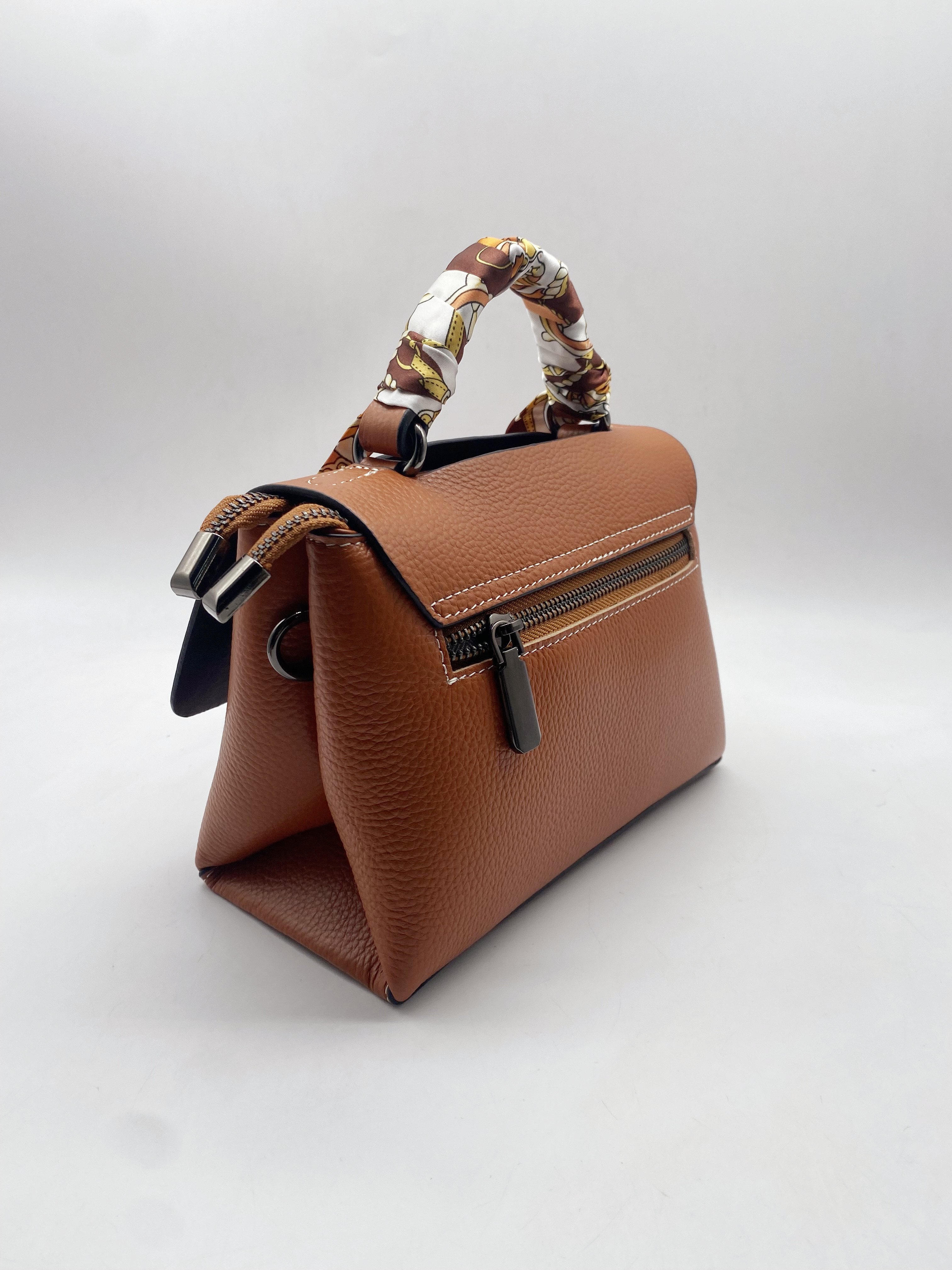 OEM Factory Direct Sales Korean Brown Genuine Leather Women Sling Shoulder Armpit Shopping Bags Evening Bag From China
