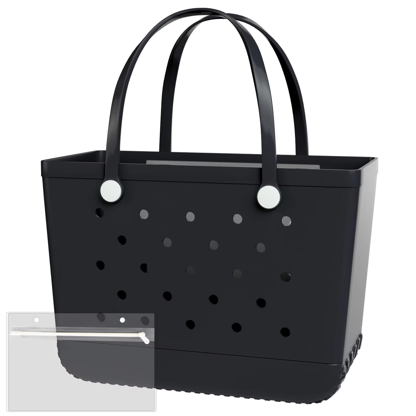 Women Summer Washable Beach Bogg Sand Bag with Zipper Inner Bag EVA Rubber Beach Tote Bag