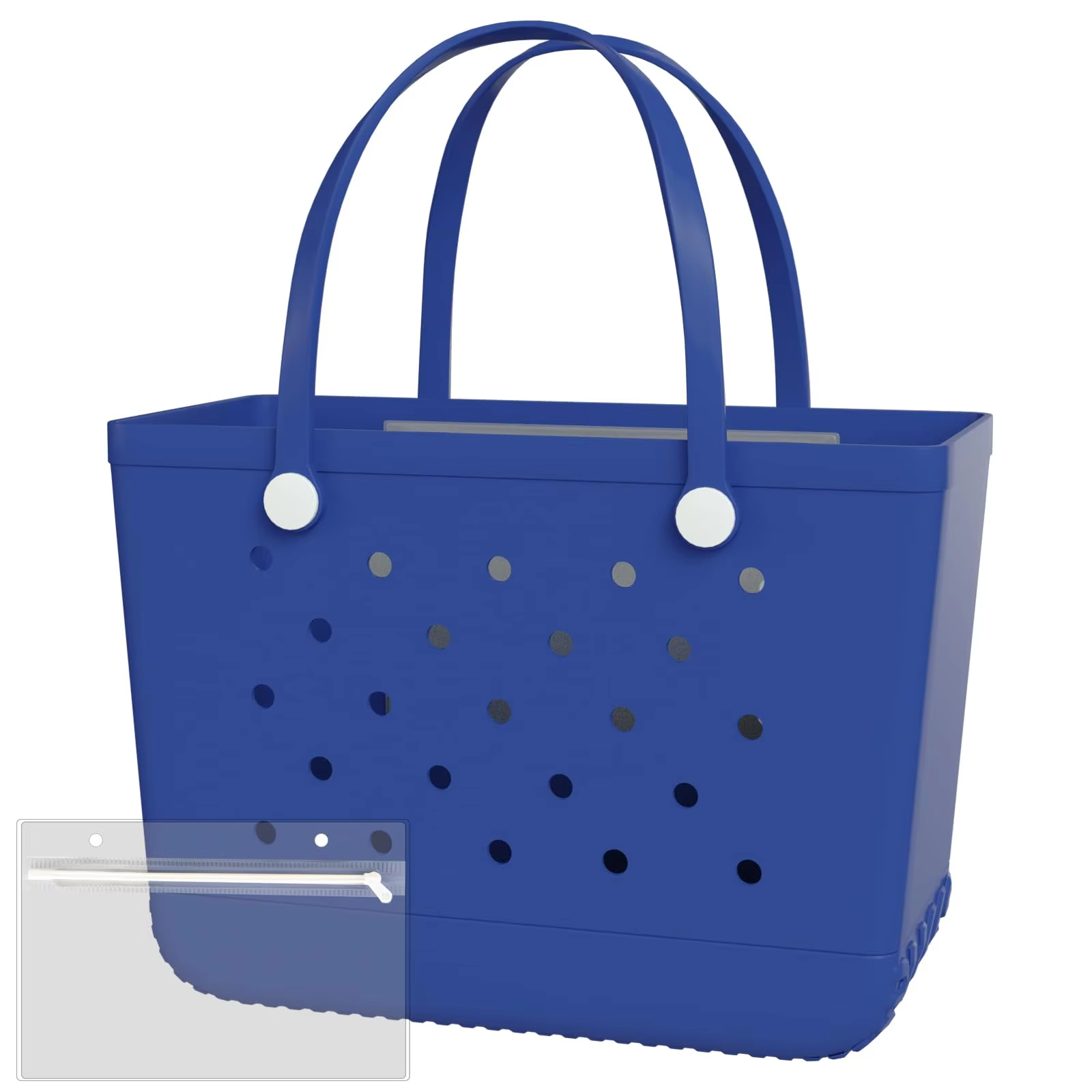 Women Summer Washable Beach Bogg Sand Bag with Zipper Inner Bag EVA Rubber Beach Tote Bag