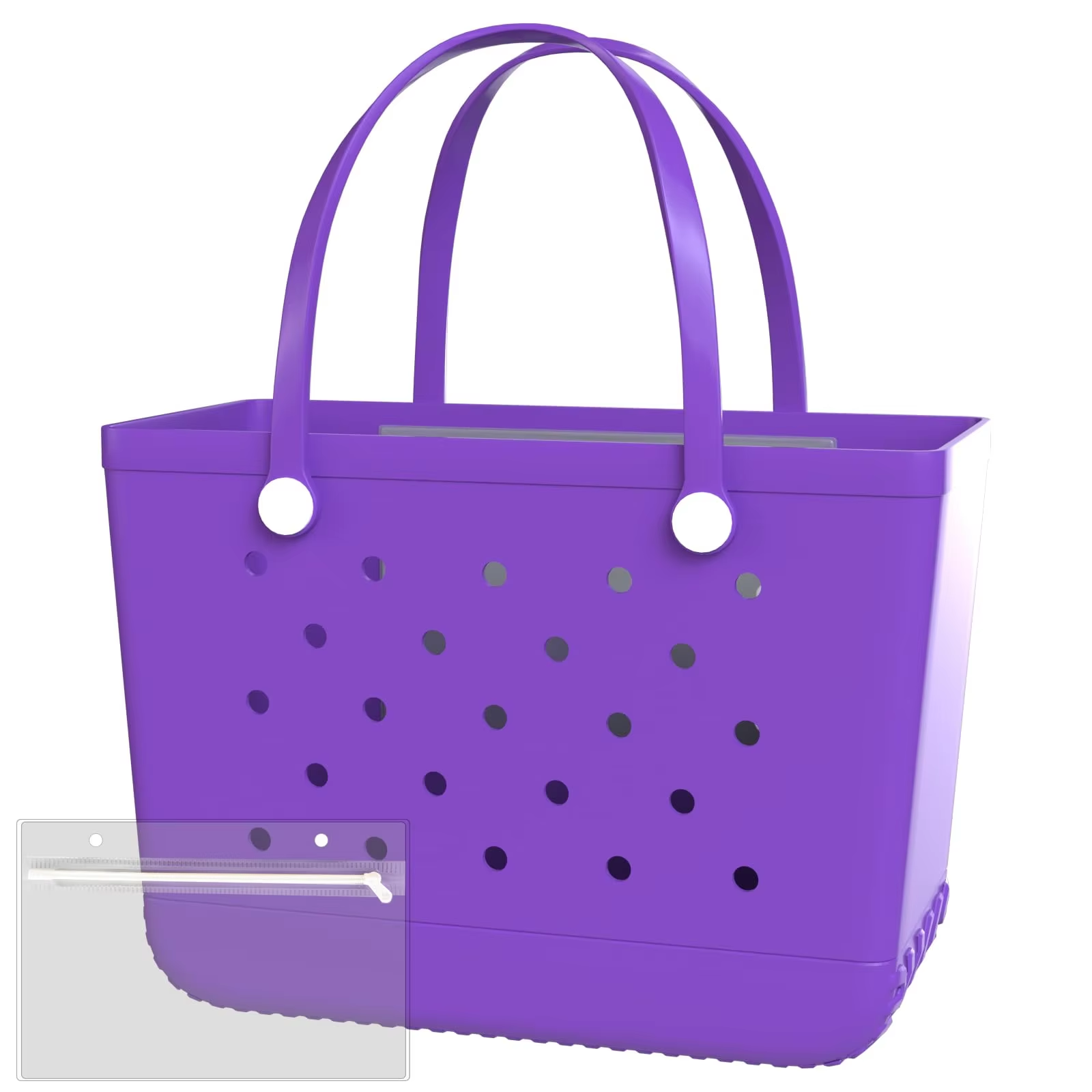 Women Summer Washable Beach Bogg Sand Bag with Zipper Inner Bag EVA Rubber Beach Tote Bag