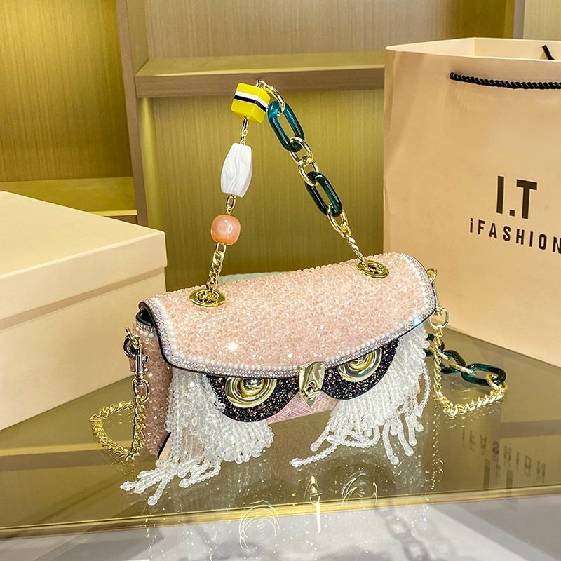 Rhinestone Handbags For Women Luxury 2023 Owl Small Party Clutch Bag Purse Evening Bags For Ladies