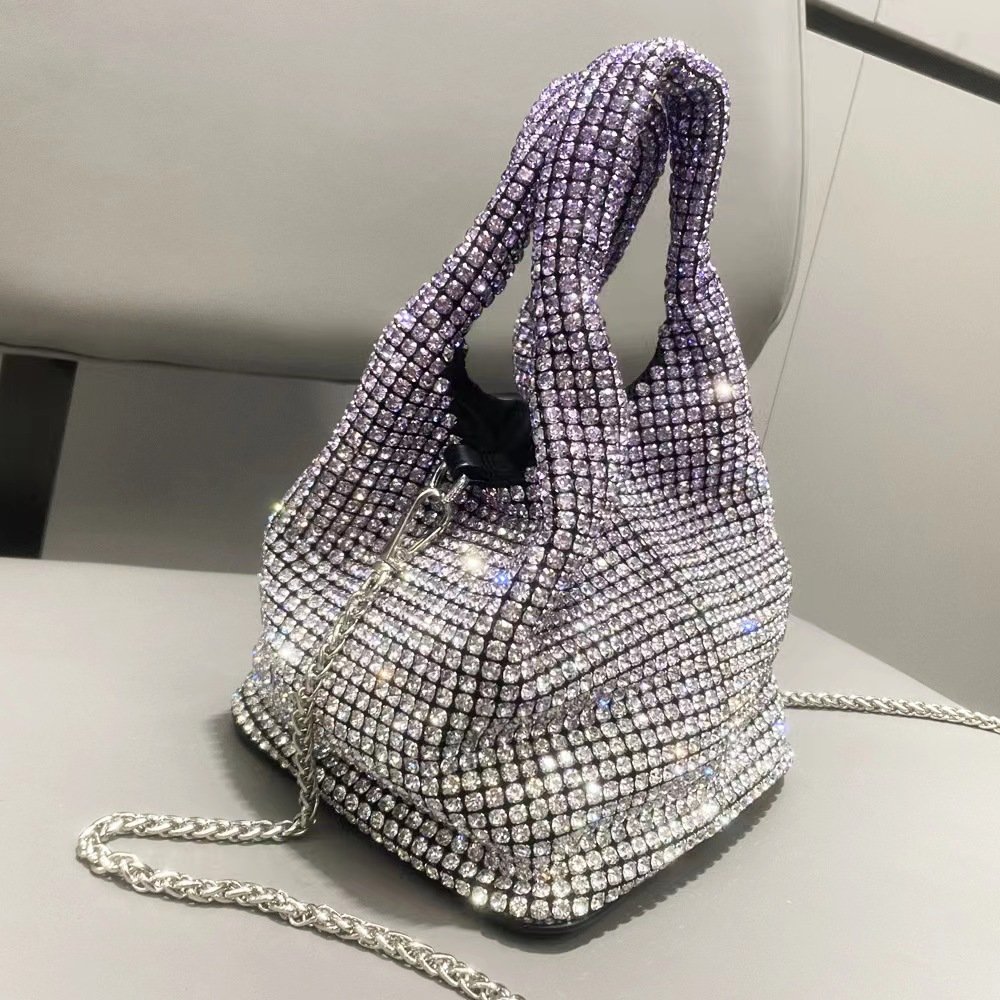 Bling Bling Purse Party shoulder Bag Luxury Knotted Rhinestones Evening Bag Crystals Clutch Handbag For women