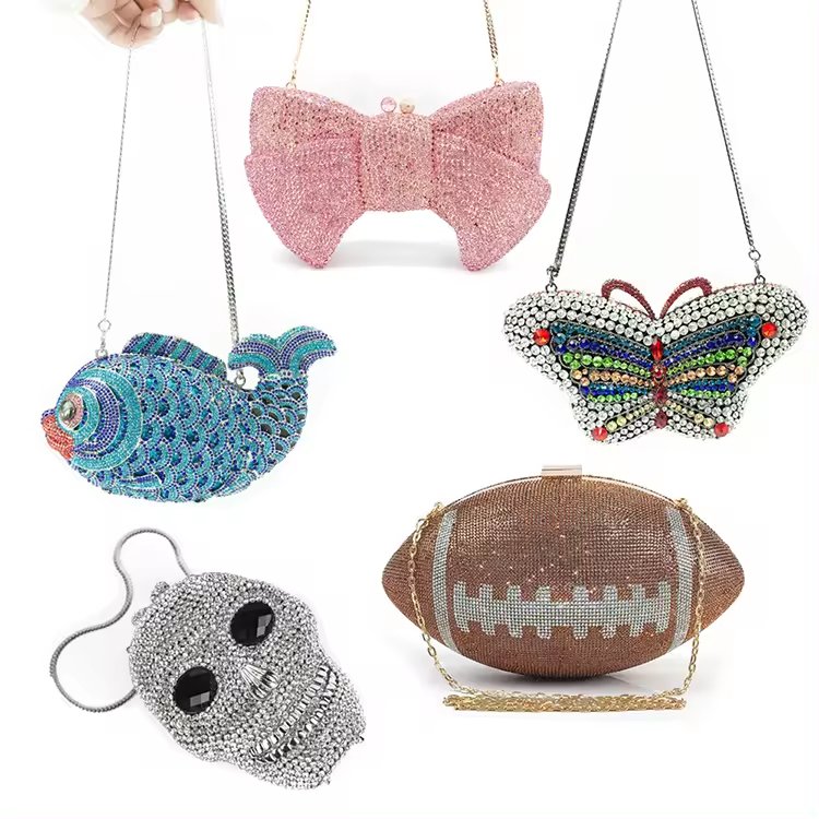 hot sell elegant bling women evening rhinestone clutch bag cat shape luxury party bag ladies diamond purse handbag Crystal bags