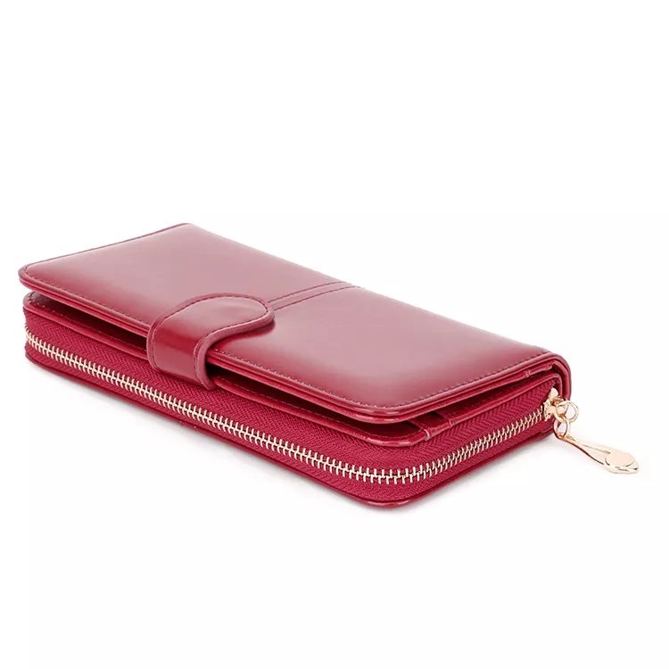 Ladies Zipper Clutch Wallet Unique Party Purse Evening bag PU leather Wristlet Women Long Clutch Bag