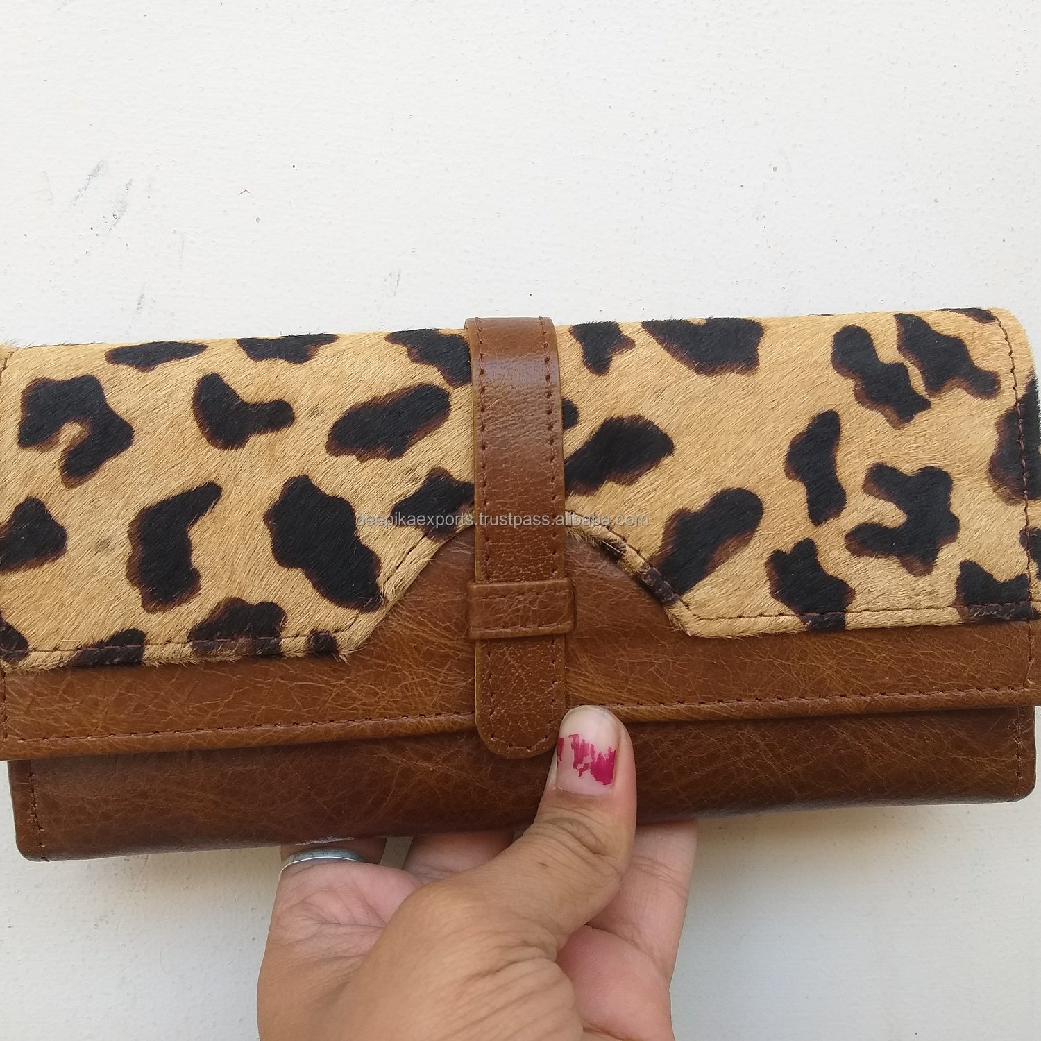 Real Fur Leather Wallet Purse Stylish Multi Uses Card Cases Purse Clutch Vintage Multi Fur Evening Clutch