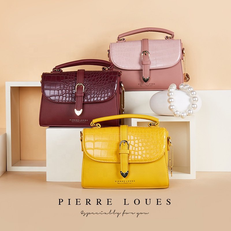 Pierre Loues 2024 Advanced Luxury Crocodile Skin ladies Evening Bag High Quality Belt Buckle Women's Shoulder Bag Handbag