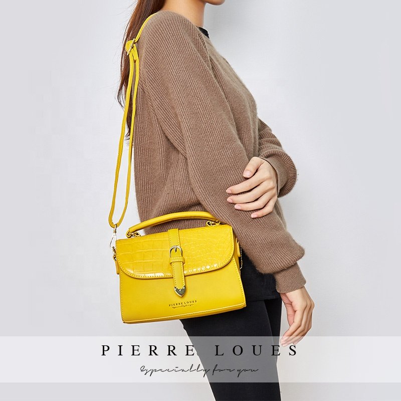 Pierre Loues 2024 Advanced Luxury Crocodile Skin ladies Evening Bag High Quality Belt Buckle Women's Shoulder Bag Handbag