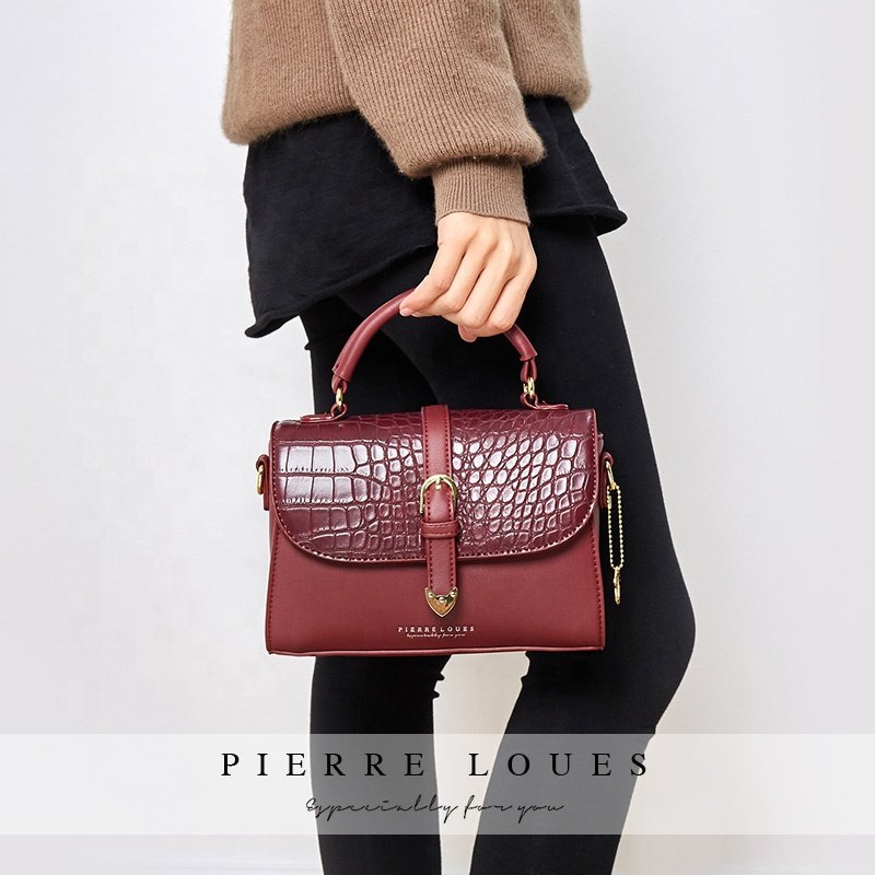 Pierre Loues 2024 Advanced Luxury Crocodile Skin ladies Evening Bag High Quality Belt Buckle Women's Shoulder Bag Handbag