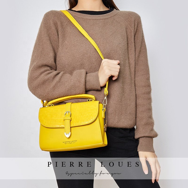 Pierre Loues 2024 Advanced Luxury Crocodile Skin ladies Evening Bag High Quality Belt Buckle Women's Shoulder Bag Handbag
