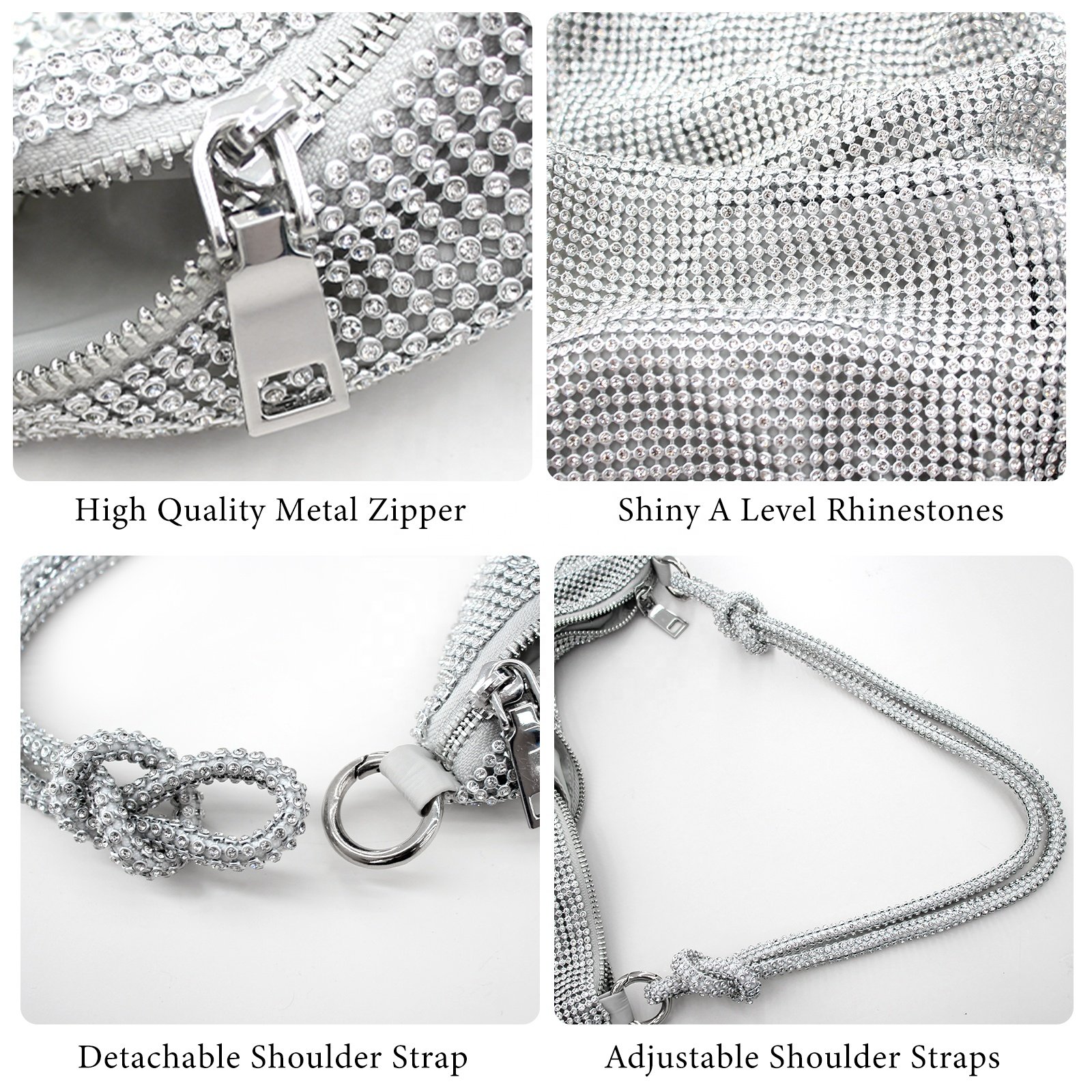 Boshiho Full Diamond Wedding Purse Evening Clutch Bag Bing Purses Rhinestone Evening Bag for women