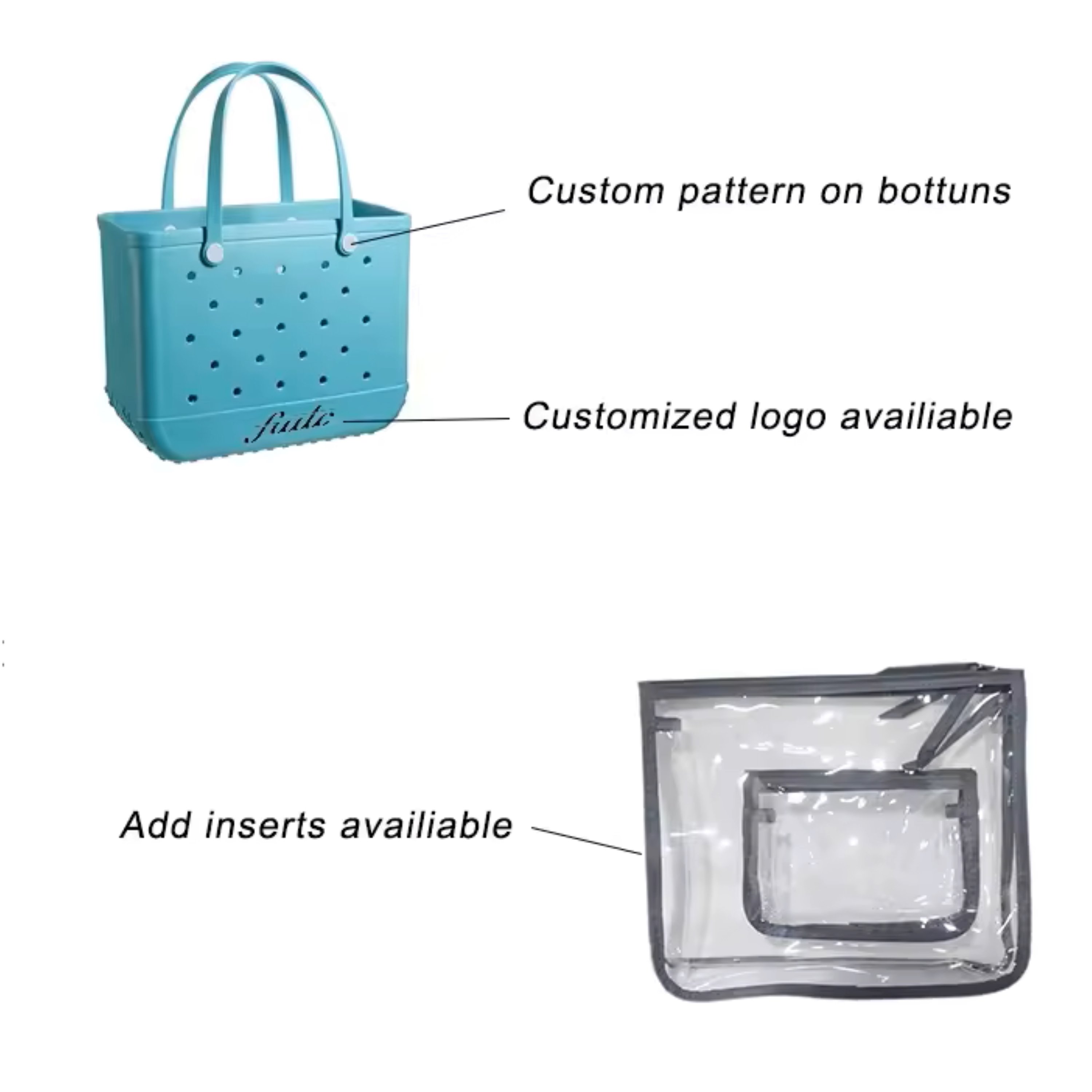 Customizable Shopping Tote Shoulder Bag Waterproof Eva Silicone Jelly Candy Handbag Cute Bag Fashion Women