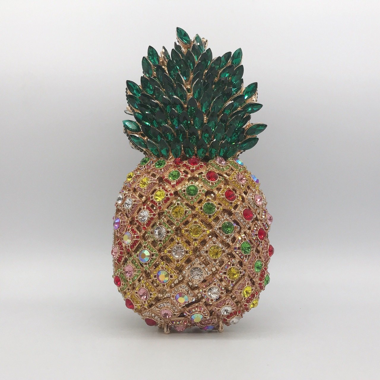 Chain Diamond Bag Pineapple Shape Rhinestone Evening Clutch Crystal Purse Bling Glitter Crossbody Luxury Evening Bag