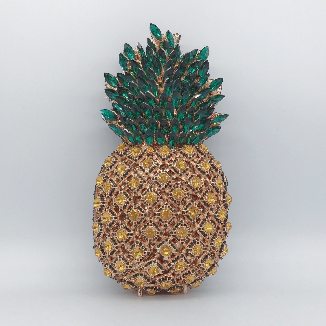 Chain Diamond Bag Pineapple Shape Rhinestone Evening Clutch Crystal Purse Bling Glitter Crossbody Luxury Evening Bag