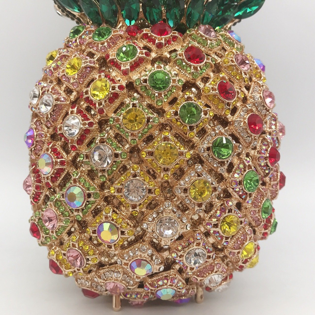Chain Diamond Bag Pineapple Shape Rhinestone Evening Clutch Crystal Purse Bling Glitter Crossbody Luxury Evening Bag