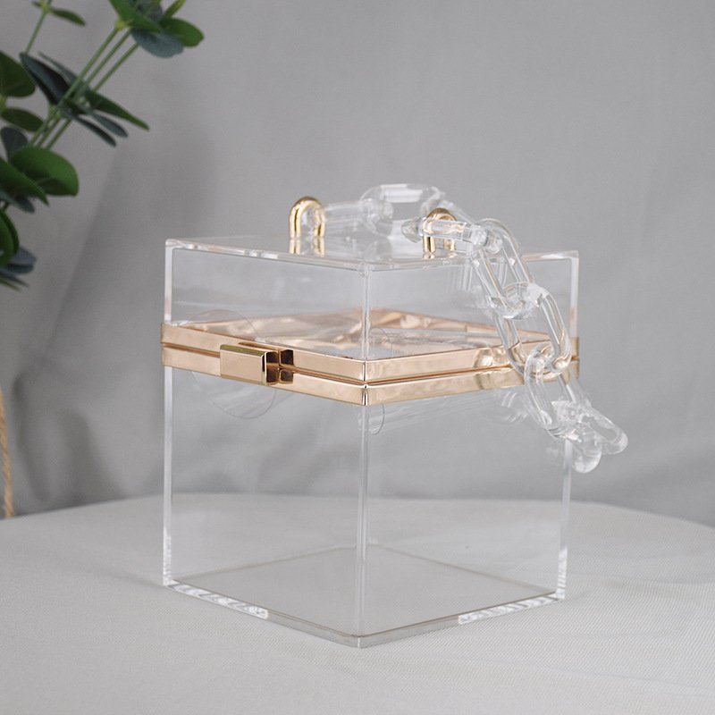 Trendy Colorful Acrylic Bag Resin Evening Bag Straps Handbag Wholesale Transparent Acrylic Bag For Girls