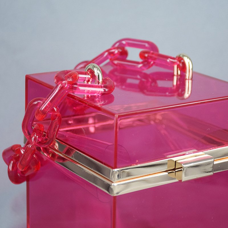 Trendy Colorful Acrylic Bag Resin Evening Bag Straps Handbag Wholesale Transparent Acrylic Bag For Girls