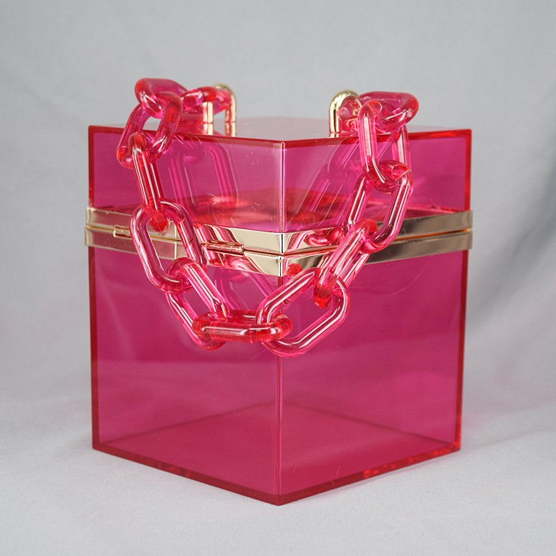 Trendy Colorful Acrylic Bag Resin Evening Bag Straps Handbag Wholesale Transparent Acrylic Bag For Girls