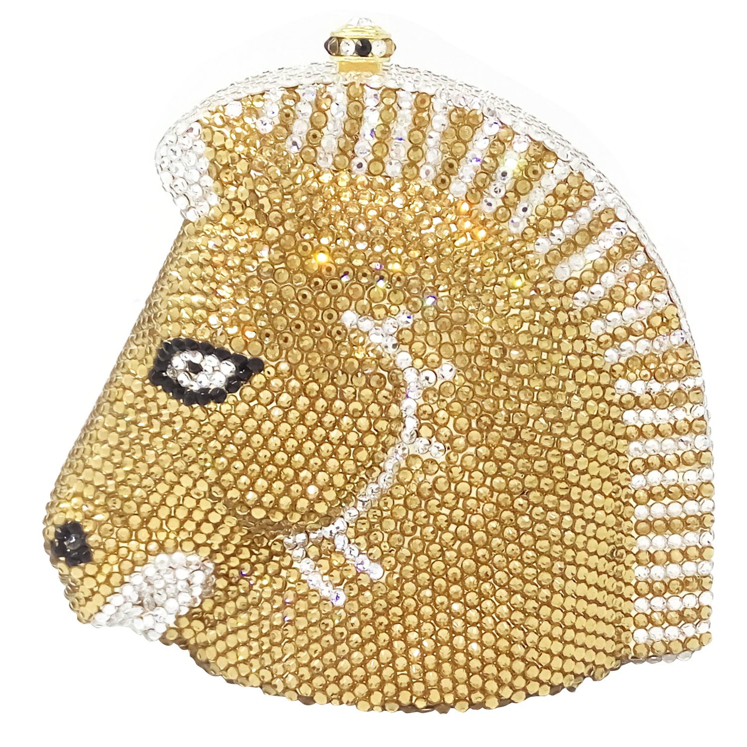 Hot selling cool horse pattern evening bags high quality crystal stone handbag purses for women LEB735