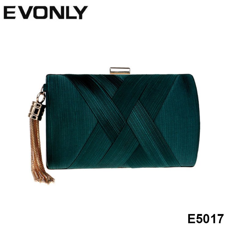 China factory supply colorful ladies silk clutches evening bag for woman,wholesale custom tassels ladies dinner evening bag