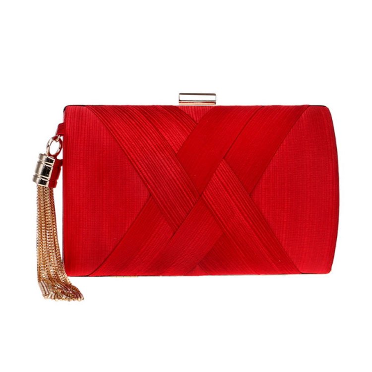 China factory supply colorful ladies silk clutches evening bag for woman,wholesale custom tassels ladies dinner evening bag