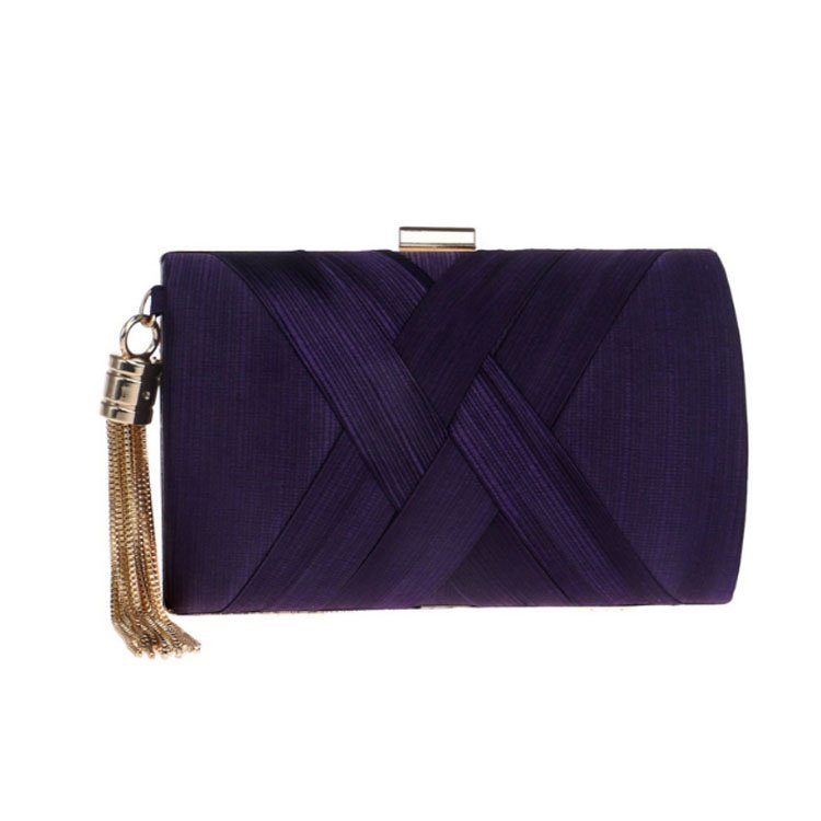 China factory supply colorful ladies silk clutches evening bag for woman,wholesale custom tassels ladies dinner evening bag