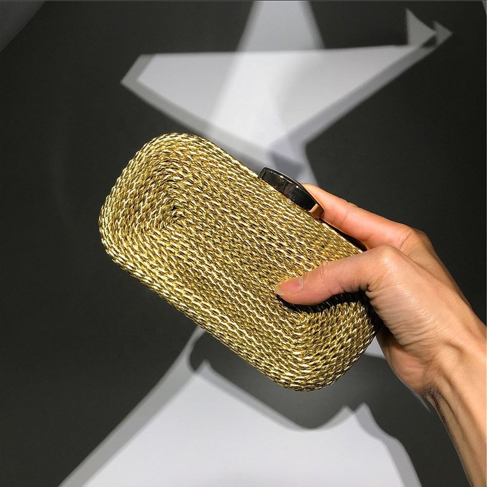 New Arrival Hand Woven PU Chain Bag Banquet Bag Crossbody Chain Clutch Evening Handbag For Ladies