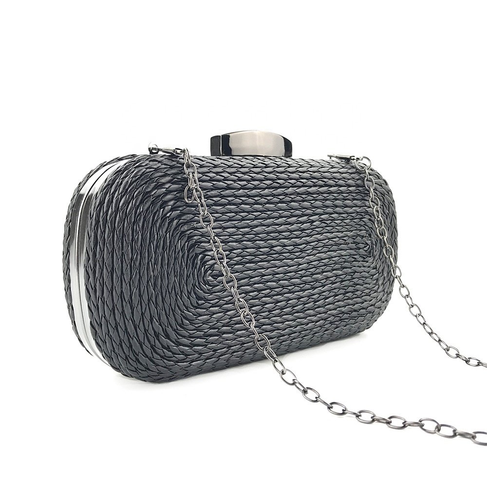 New Arrival Hand Woven PU Chain Bag Banquet Bag Crossbody Chain Clutch Evening Handbag For Ladies
