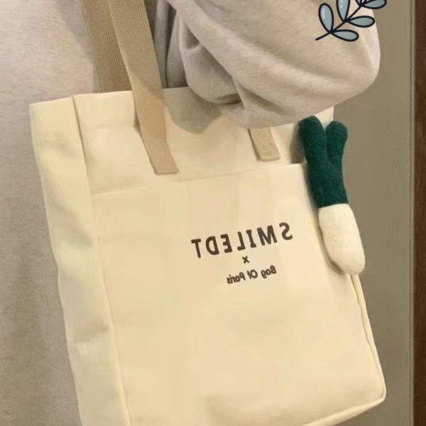 2024 The Latest Student Office Worker Portable Tote Bag Canvas Bucket Cute Bucket Type Hand Bag Bento Bao Ma Going Out Handbag