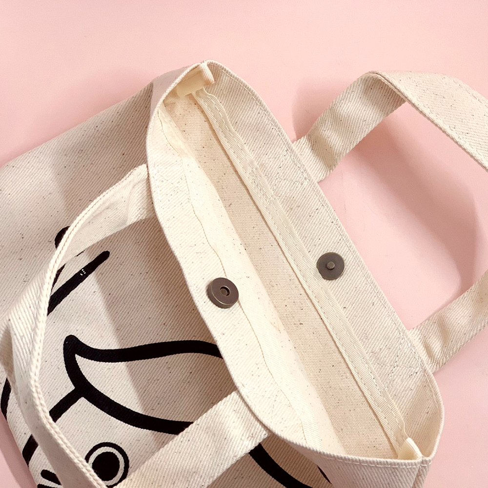 Customized image Canvas bag had bottom and no side Reusable bag