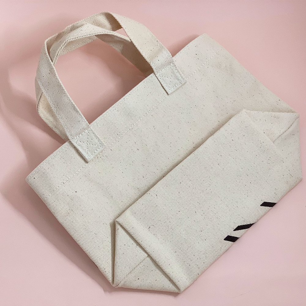 Customized image Canvas bag had bottom and no side Reusable bag