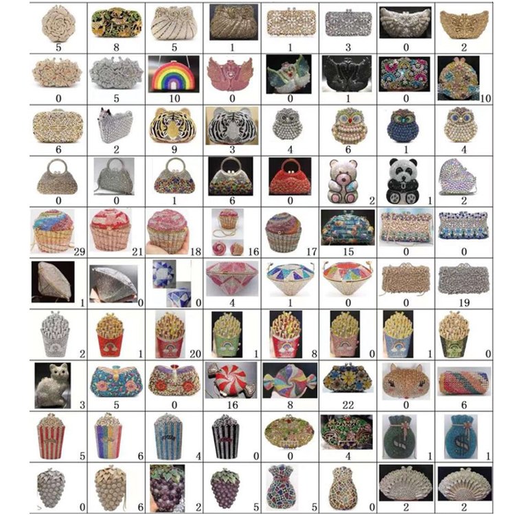 Luxury Handbag Small Evening Bag Skull butterfly fish football bowknot Rhinestone Diamond Purse Bling Purse Crystal Clutches