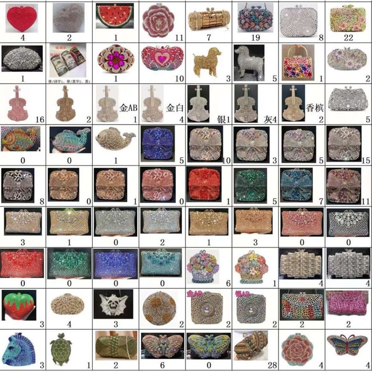 Luxury Handbag Small Evening Bag Skull butterfly fish football bowknot Rhinestone Diamond Purse Bling Purse Crystal Clutches