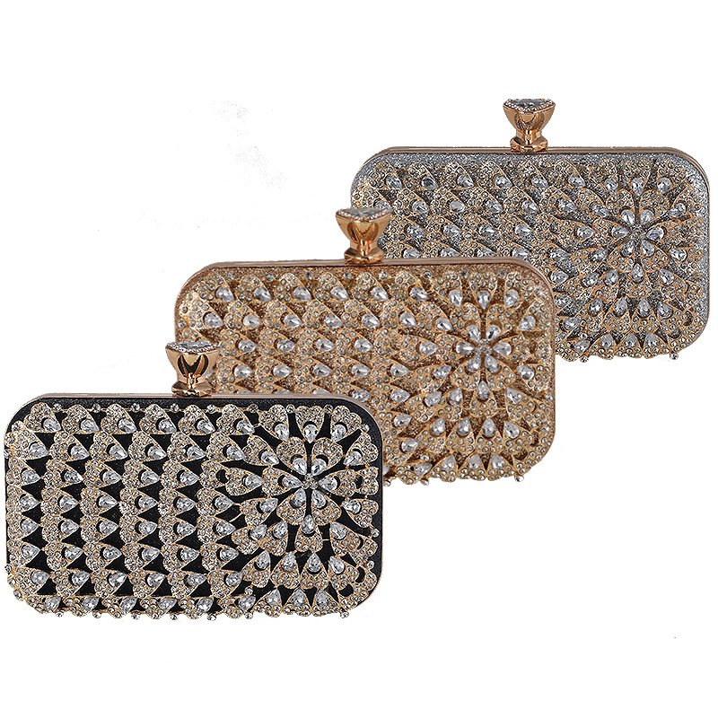New diamond-encrusted evening bag Lady's handbag Banquet clutch dress evening bag
