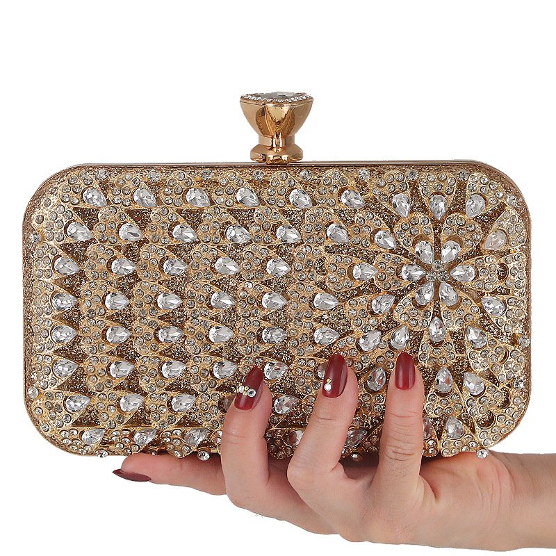 New diamond-encrusted evening bag Lady's handbag Banquet clutch dress evening bag